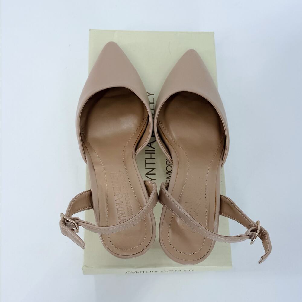 NWT Cynthia Rowley Petula Nude Slingback Heels | Pointed Toe Memory Foam Pumps 9 - Picture 3 of 4